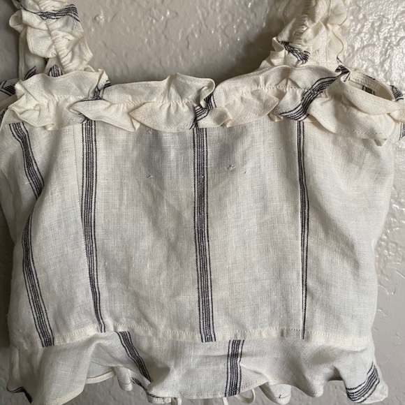 REFORMATION | 100% Linen Striped Crop Top - Picture 5 of 8